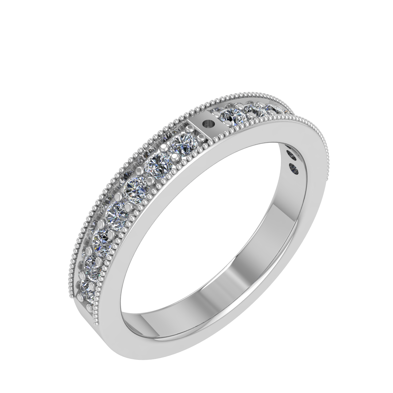 ACCENTED CLASSIC 1 ROW 1.90mm x 1.90mm PEG COMPATIBLE ENGAGEMENT RING